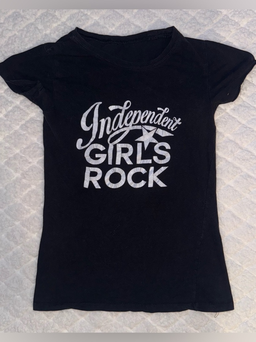 Black "Independent Girls Rock" Graphic Baby Tee